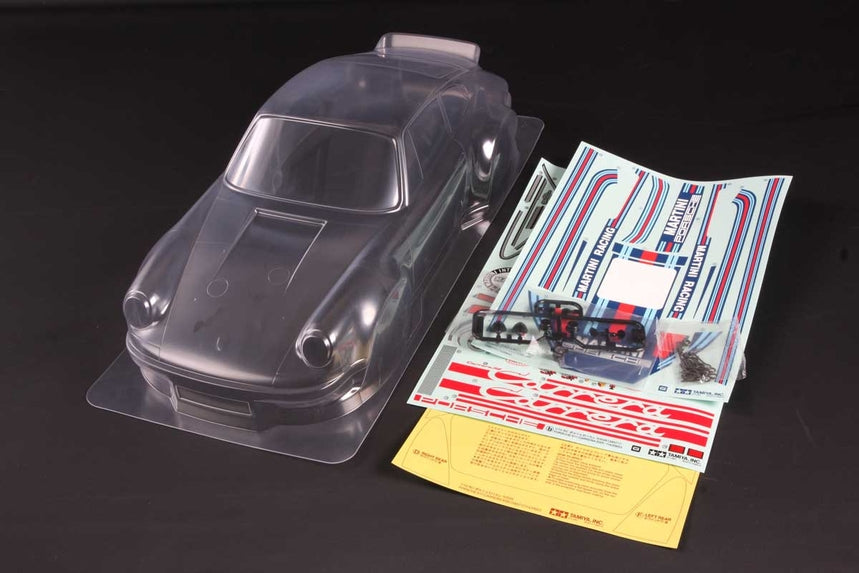 Hvid Porsche 911 Carrera RSR karrosseri med Martini racing-striber til 190mm fjernstyret touringcar.