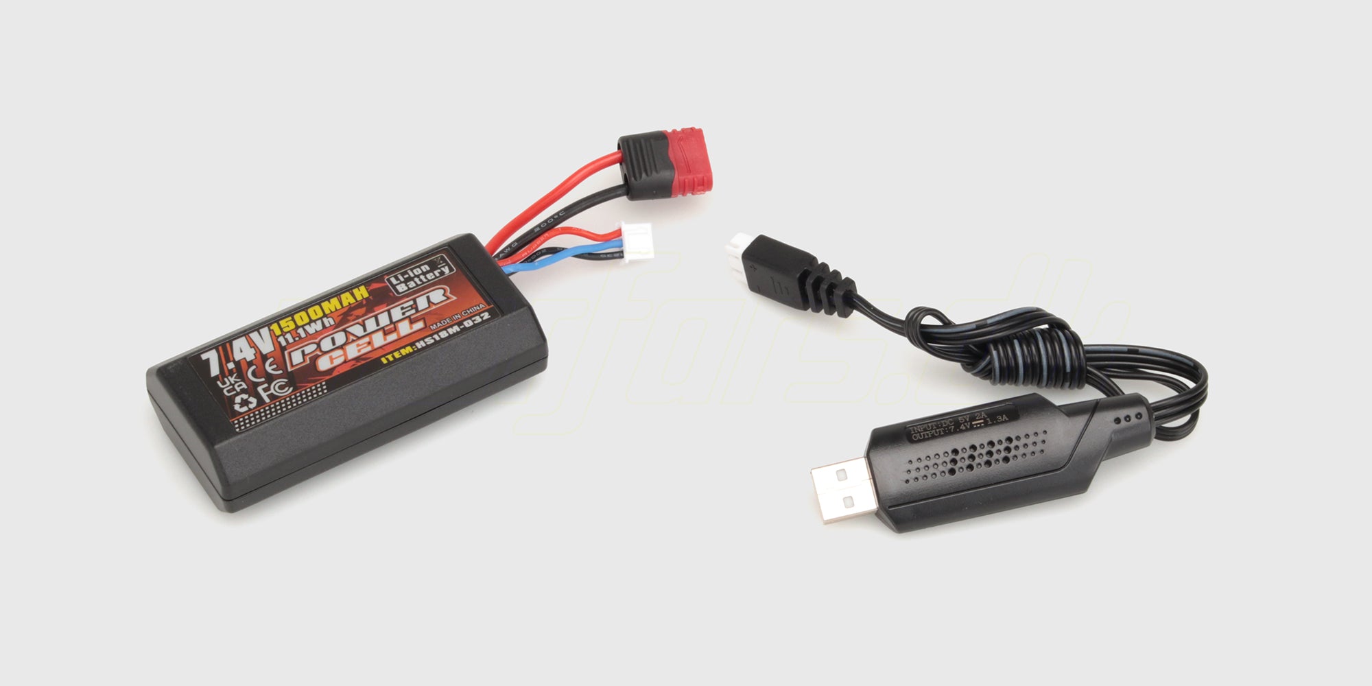 Batteripakke og USB-oplader til Hurricane Brushless