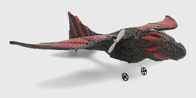 Grøn og orange Flying Animal drage i plast med bevægelige vinger til legende børn.