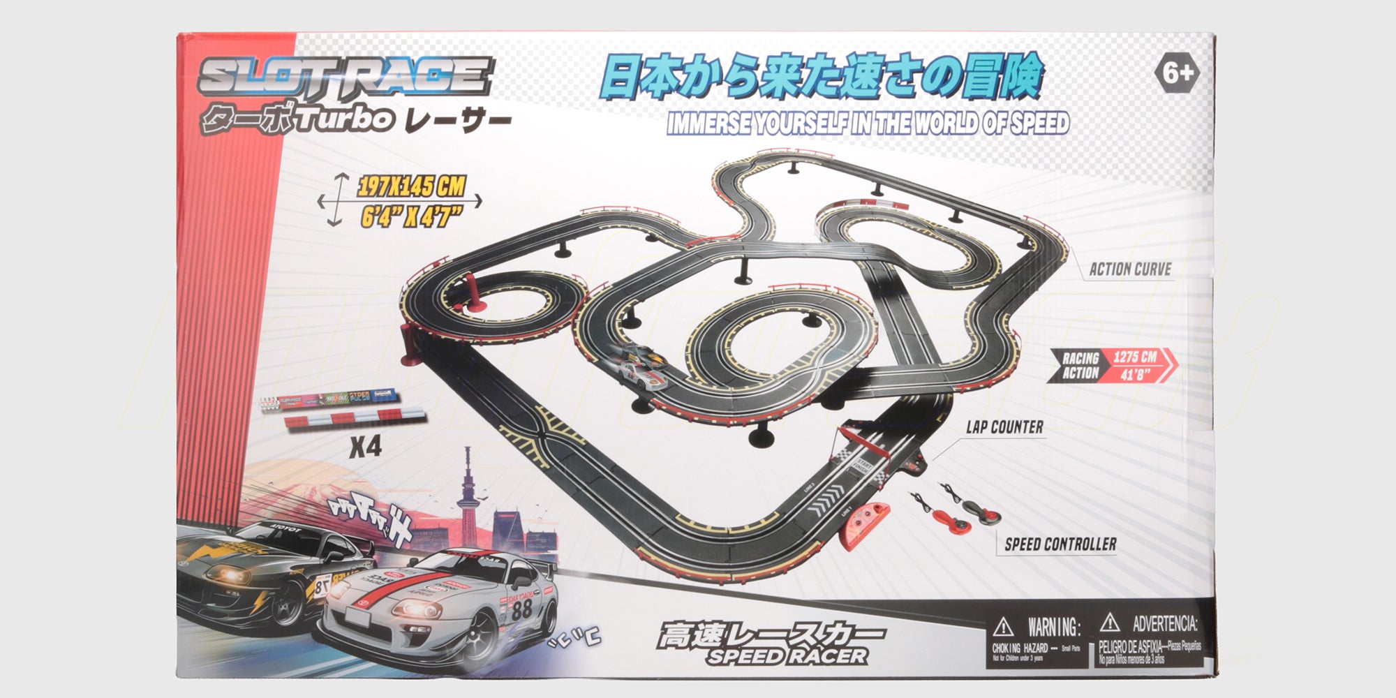 Tokyo Race racerbane med loops, broer og to biler i høj fart til actionfyldt race.