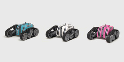 Grøn EXOST Stunt Tank fjernstyret bil med larvefødder til kørsel i alt terræn.