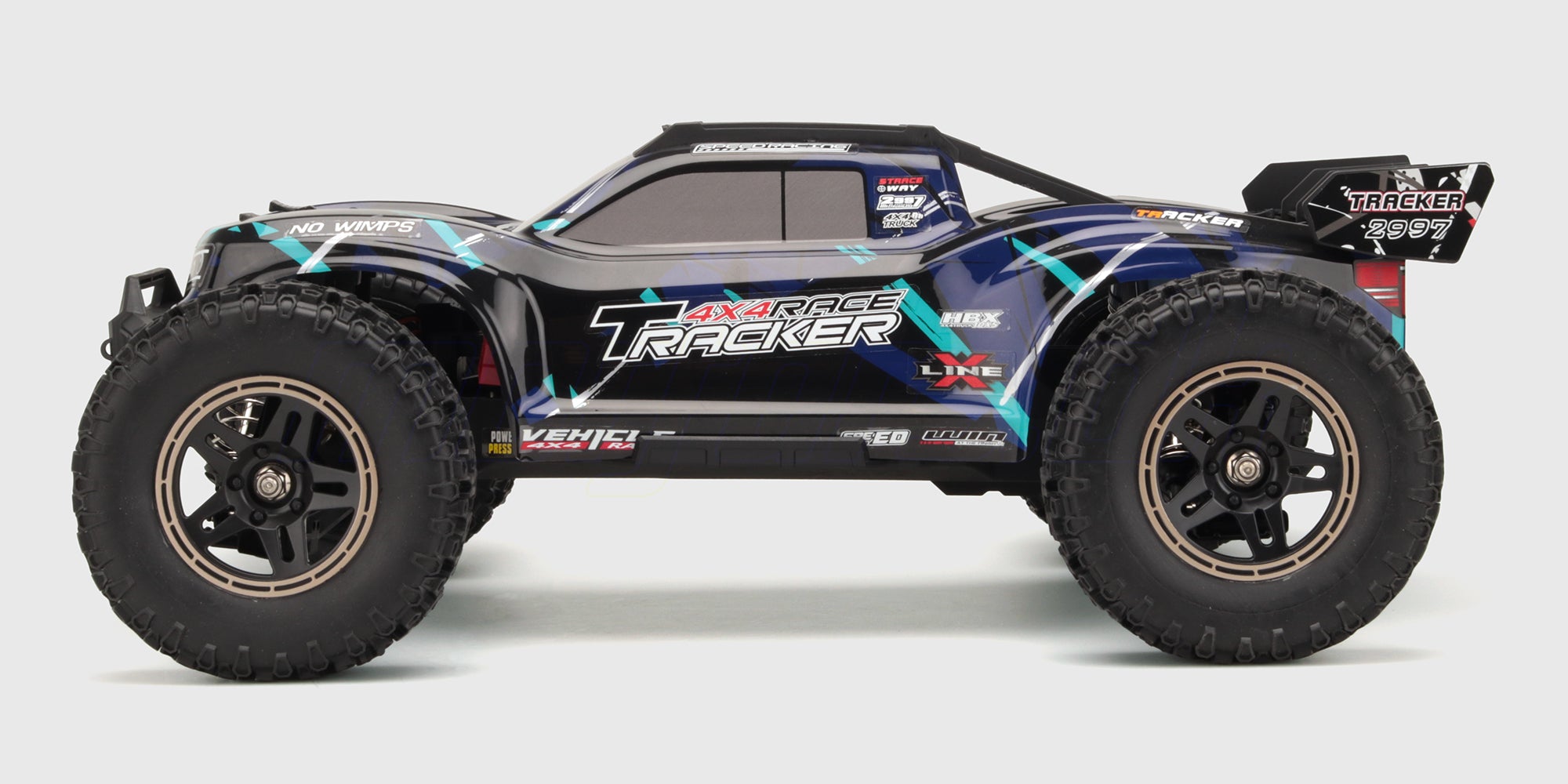 Tracker Brushless fjernstyret bil set fra siden