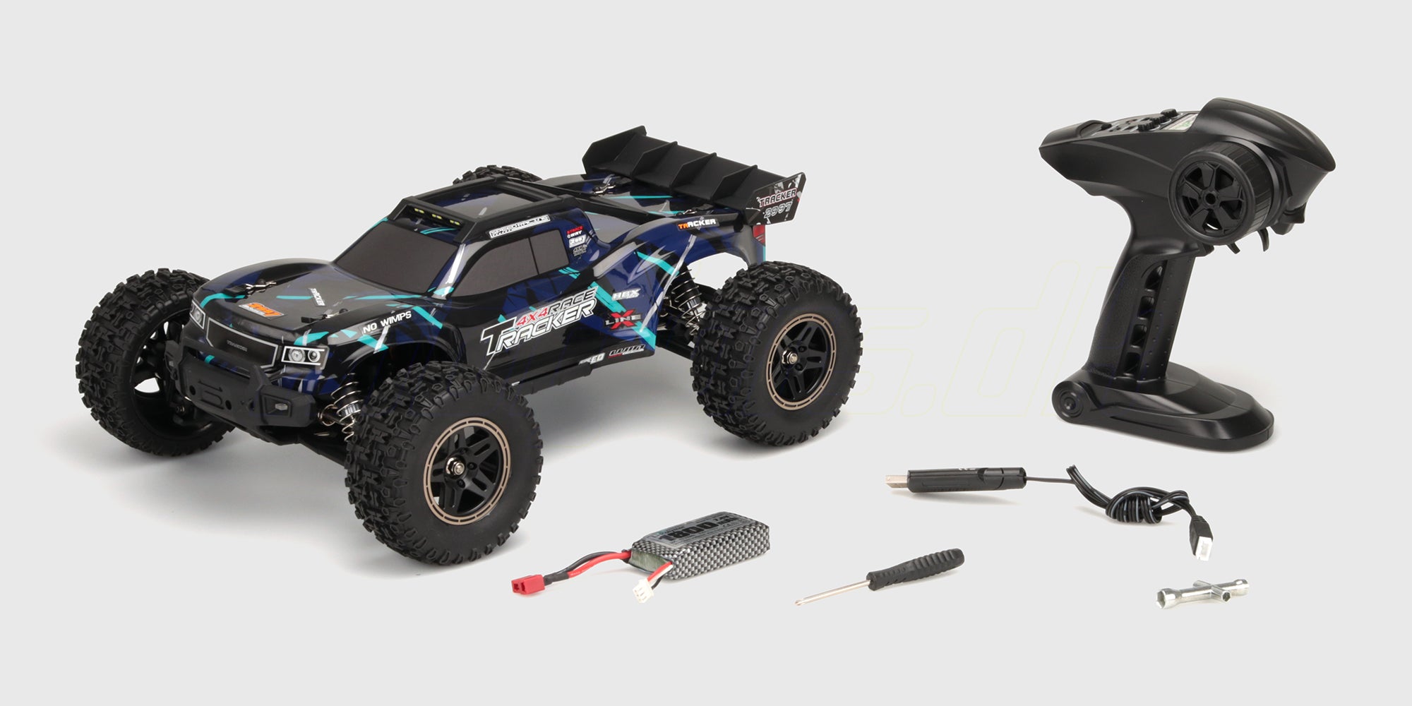 Tracker Brushless med sender, batteri, oplader og værktøj