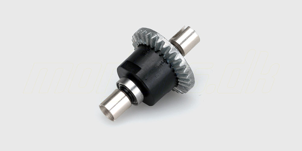 Komplet Z06 differentiale i metal med tandhjul til WLtoys 144001 fjernstyret bil vist på hvid baggrund.